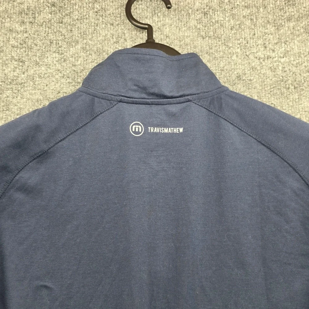 Travis Mathew Mens Pullover Quarter Zip Long Sleeve Golf‎ Shirt Navy Blue Size S